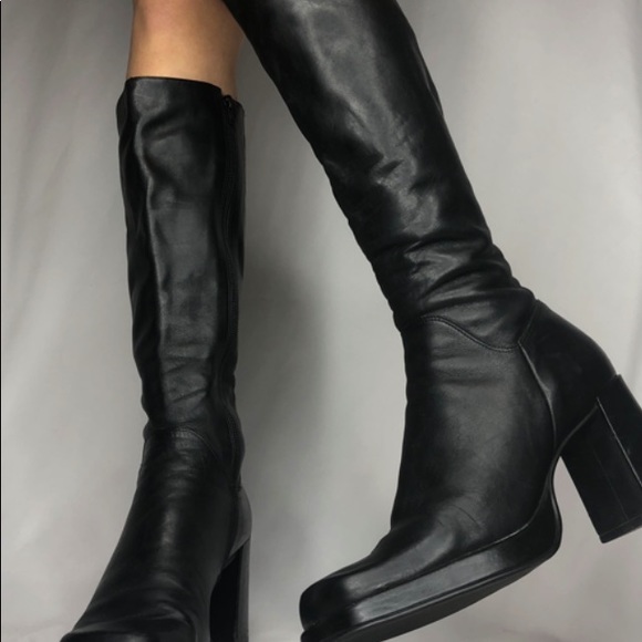 tommy hilfiger tall black boots